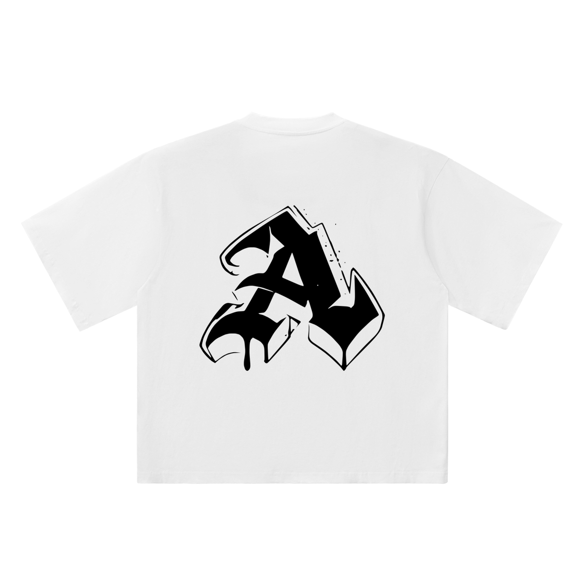 A Old English Street Ink white oversized T-shirt, 250 gsm, back graphic