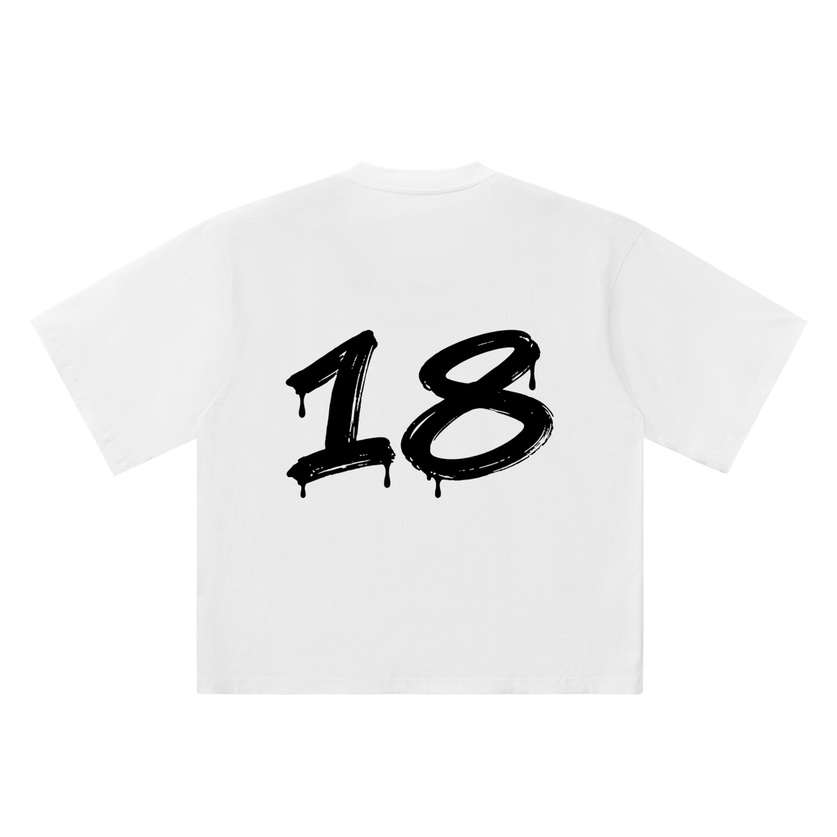 18 Marker Flow white oversized T-shirt, 250 gsm, back graphic