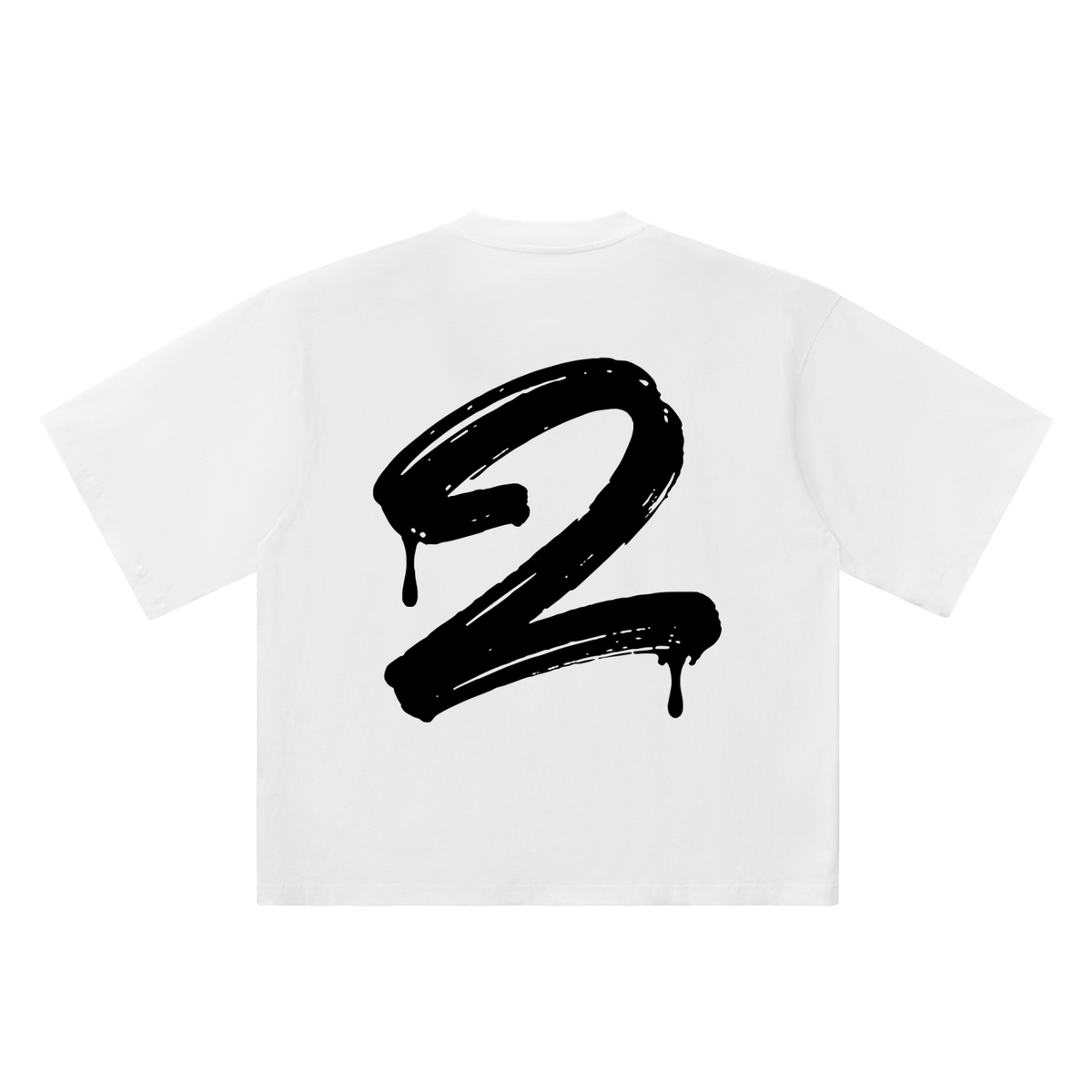 Number 2 Marker Flow white oversized T-shirt, 250 gsm, back graphic