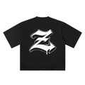 Z Old English Street Ink black oversized T-shirt, 250 gsm, back graphic