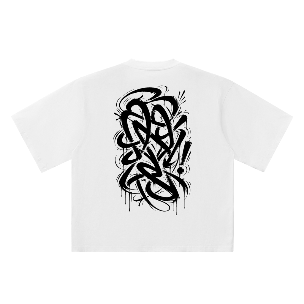 Aray white oversized T-shirt, 250 gsm, back graphic