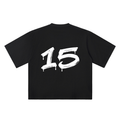 Number 15 Marker Flow black oversized T-shirt, 250 gsm, back graphic