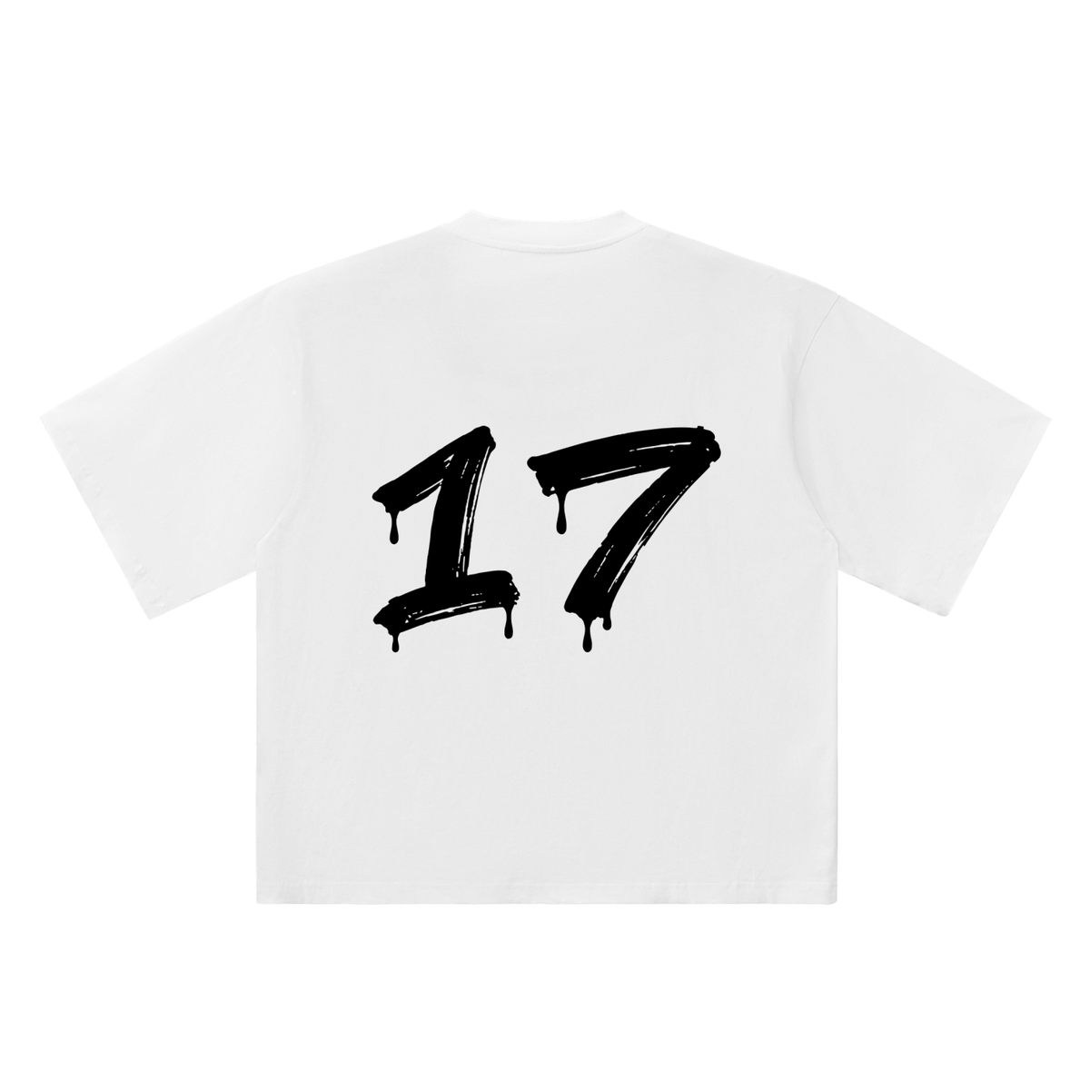 Number 17 Marker Flow white oversized T-shirt, 250 gsm, back graphic