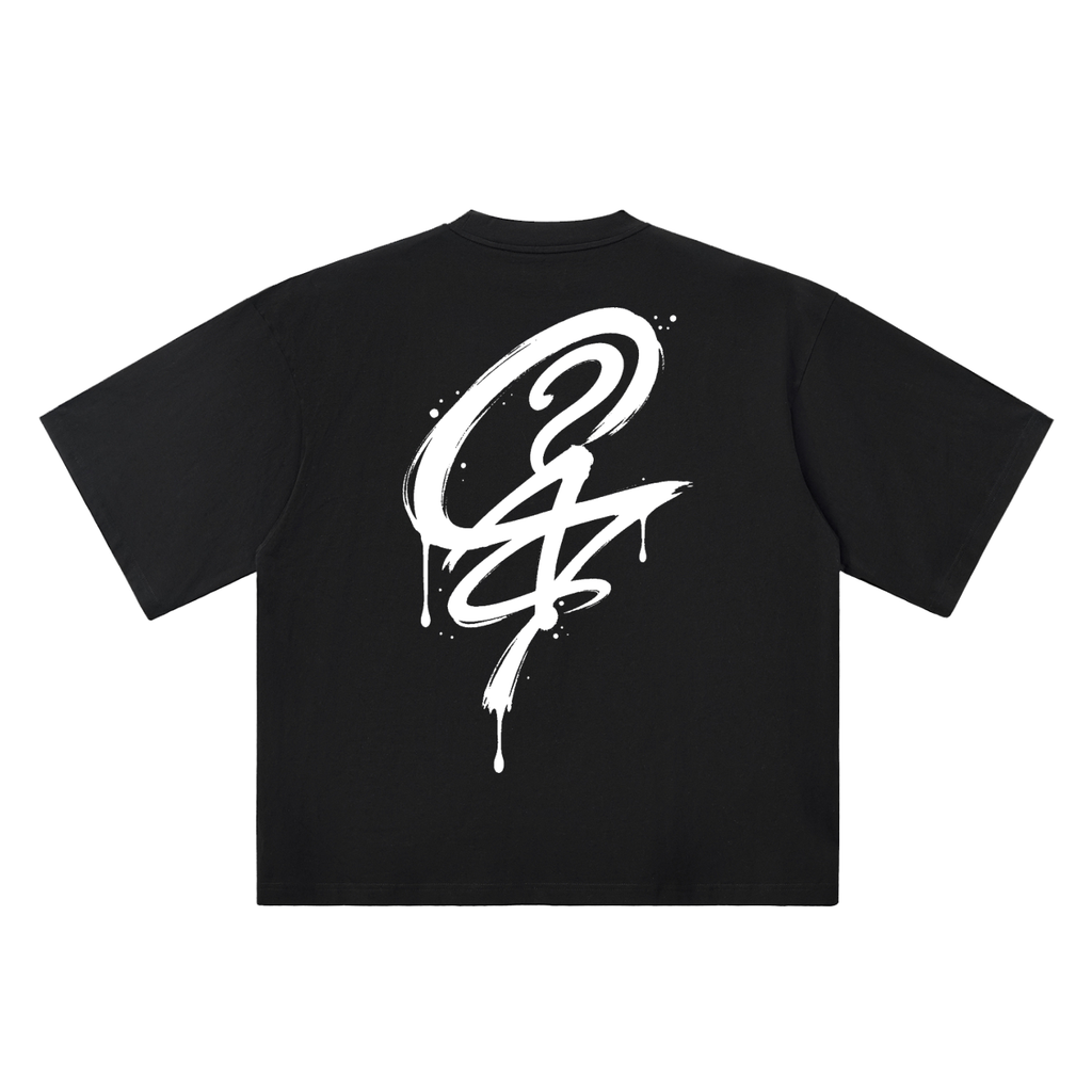 G? black oversized T-shirt, 250 gsm, back graphic