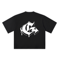 G Old English Street Ink black oversized T-shirt, 250 gsm, back graphic
