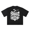Bahala Na black oversized T-shirt, 250 gsm, back graphic