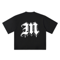 M Old English Street Ink black oversized T-shirt, 250 gsm, back graphic