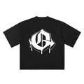 O Old English Street Ink black oversized T-shirt, 250 gsm, back graphic