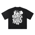 Hay Nako black oversized T-shirt, 250 gsm, back graphic