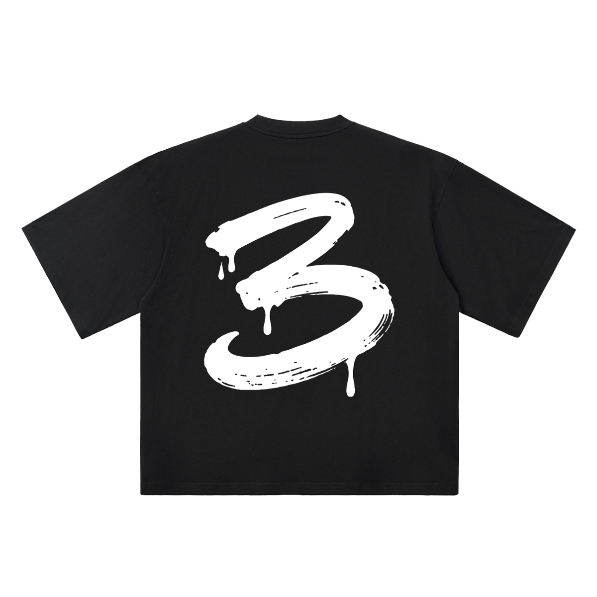 Number 3 Marker Flow black oversized T-shirt, 250 gsm, back graphic