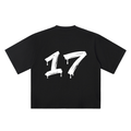 Number 17 Marker Flow black oversized T-shirt, 250 gsm, back graphic