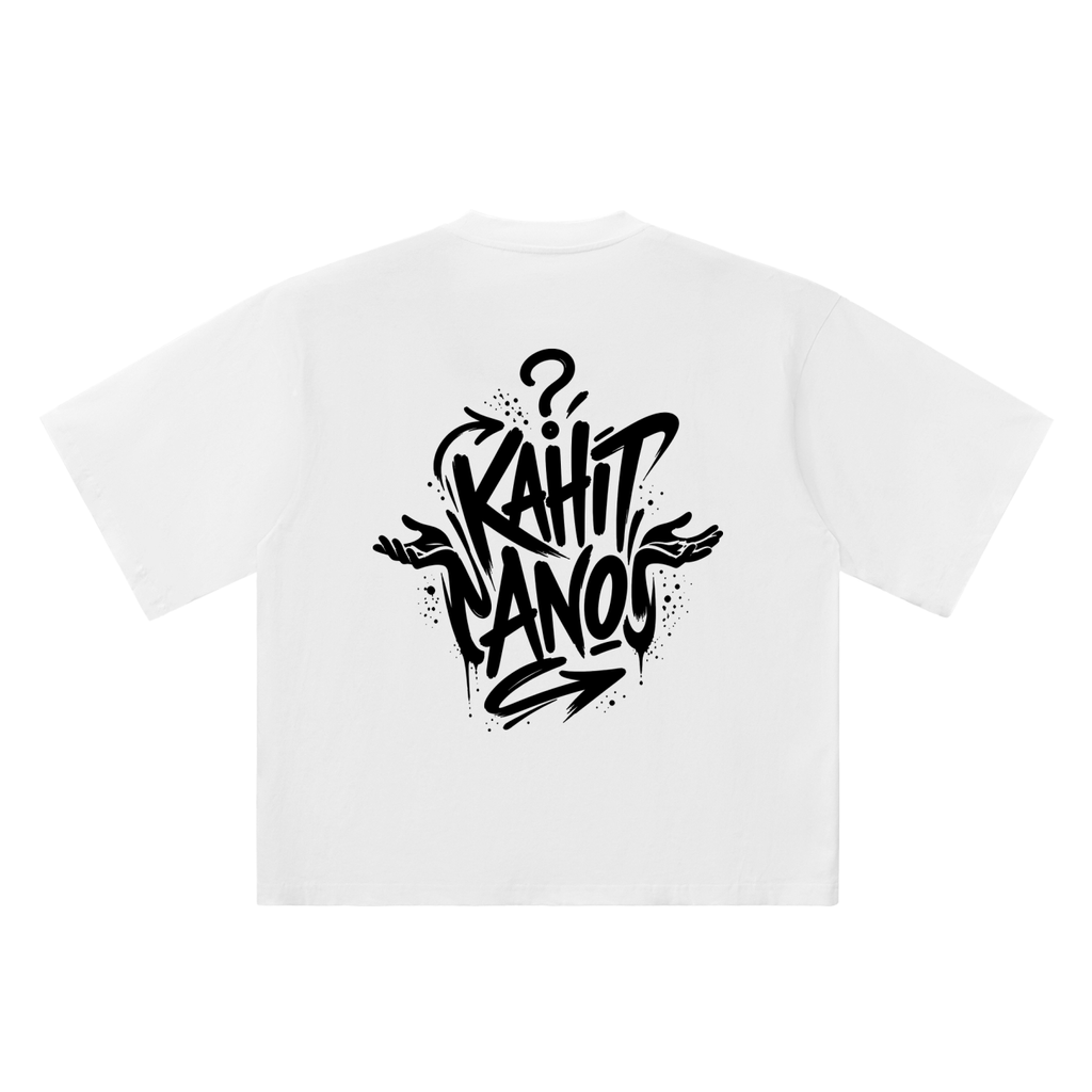 Kahit Ano white oversized T-shirt, 250 gsm, back graphic