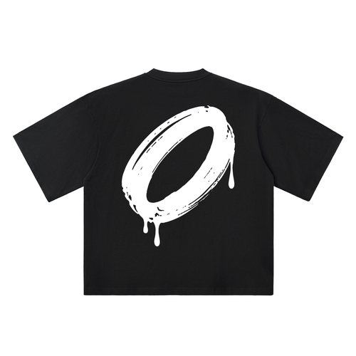 Number 0 Marker Flow black oversized T-shirt, 250 gsm, back graphic