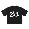 31 Marker Flow black oversized T-shirt, 250 gsm, back graphic