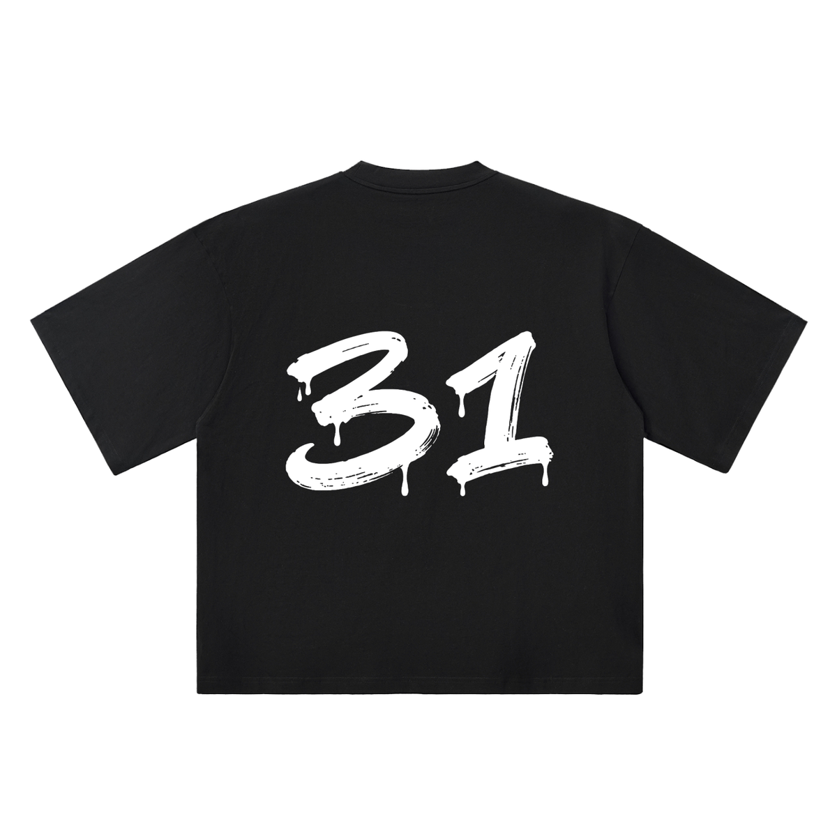 31 Marker Flow black oversized T-shirt, 250 gsm, back graphic
