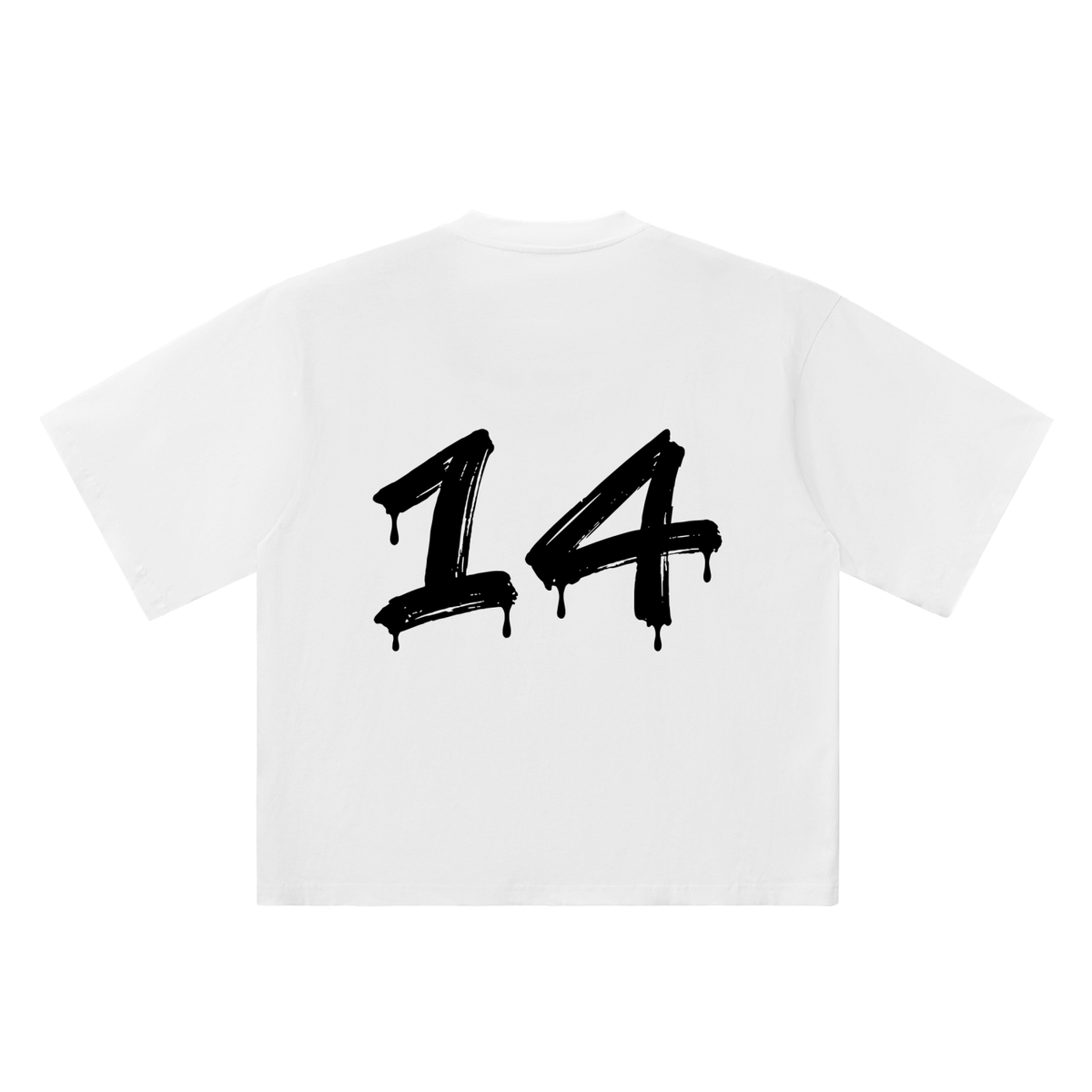 Number 14 Marker Flow white oversized T-shirt, 250 gsm, back graphic