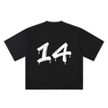 Number 14 Marker Flow black oversized T-shirt, 250 gsm, back graphic