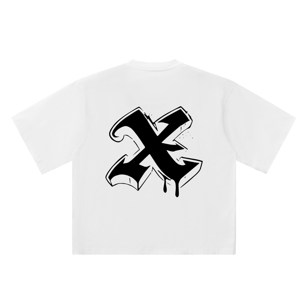 X Old English Street Ink white oversized T-shirt, 250 gsm, back graphic